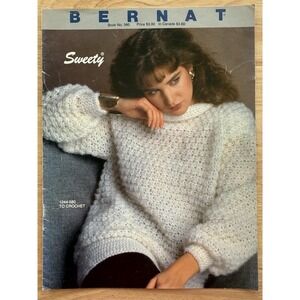 VTG BERNAT Knitting Crochet Patterns Booklet No. 580 SWEETY